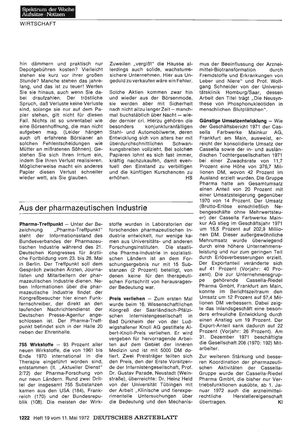 Vorschauseite 1: Aus der pharmazeutischen Industrie