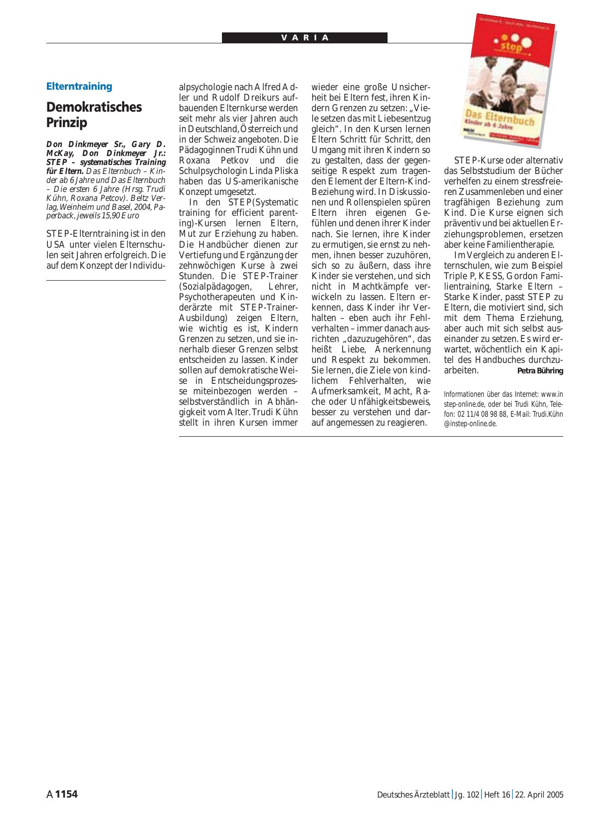 Vorschauseite 1: Elterntraining: Demokratisches Prinzip