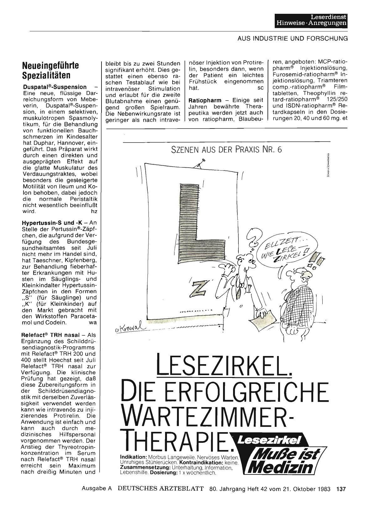 Vorschauseite 1: Neueingeführte Spezialitäten: Ratiopharm