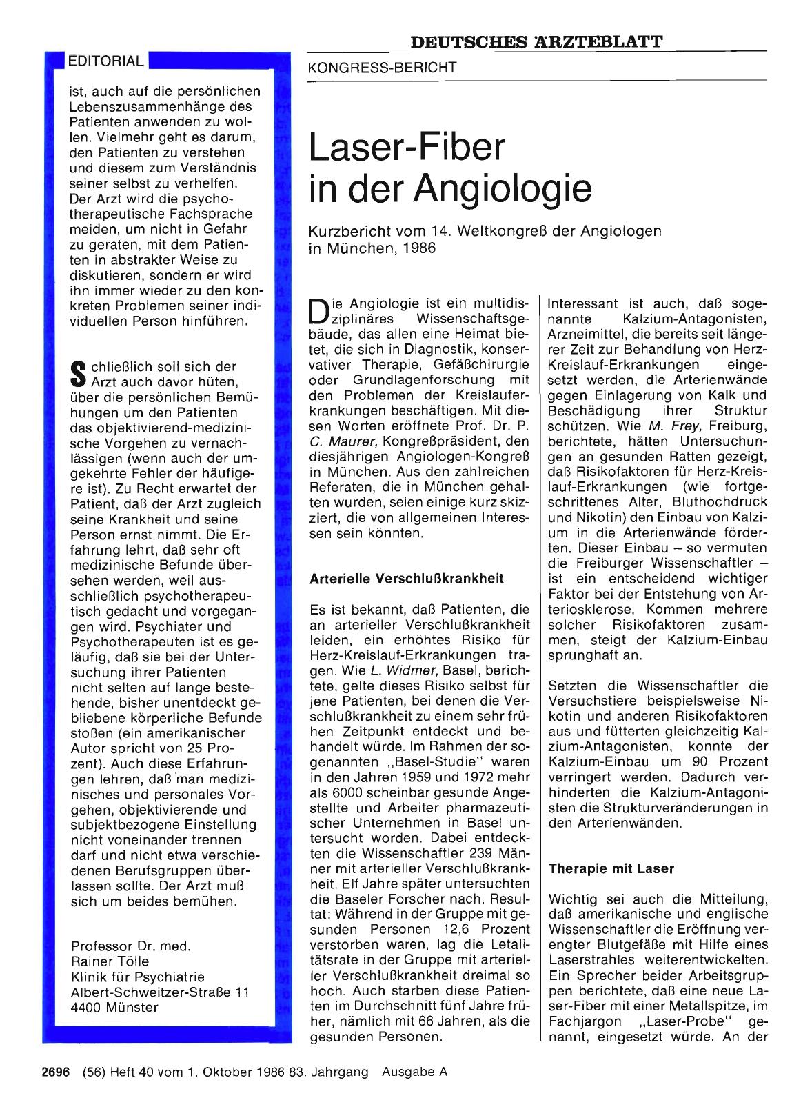 Vorschauseite 1: Laser-Fiber in der Angiologie