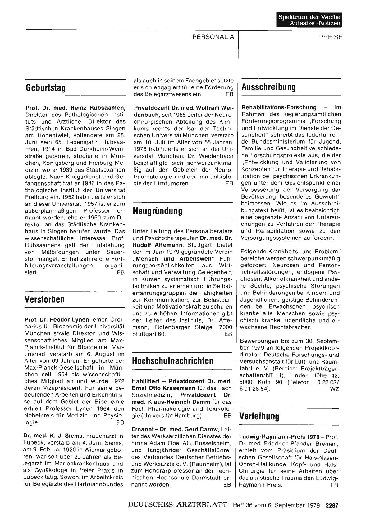 Vorschauseite 1: Ausschreibung