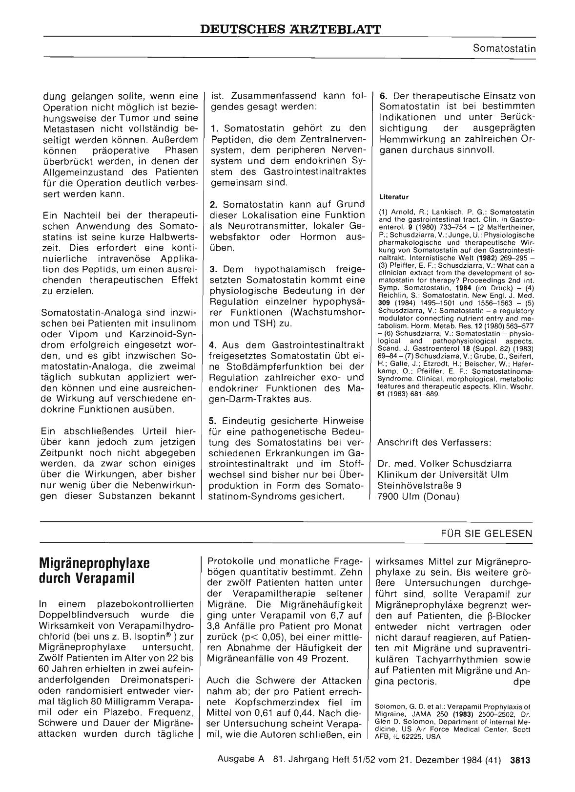 Vorschauseite 1: Migräneprophylaxe durch Verapamil