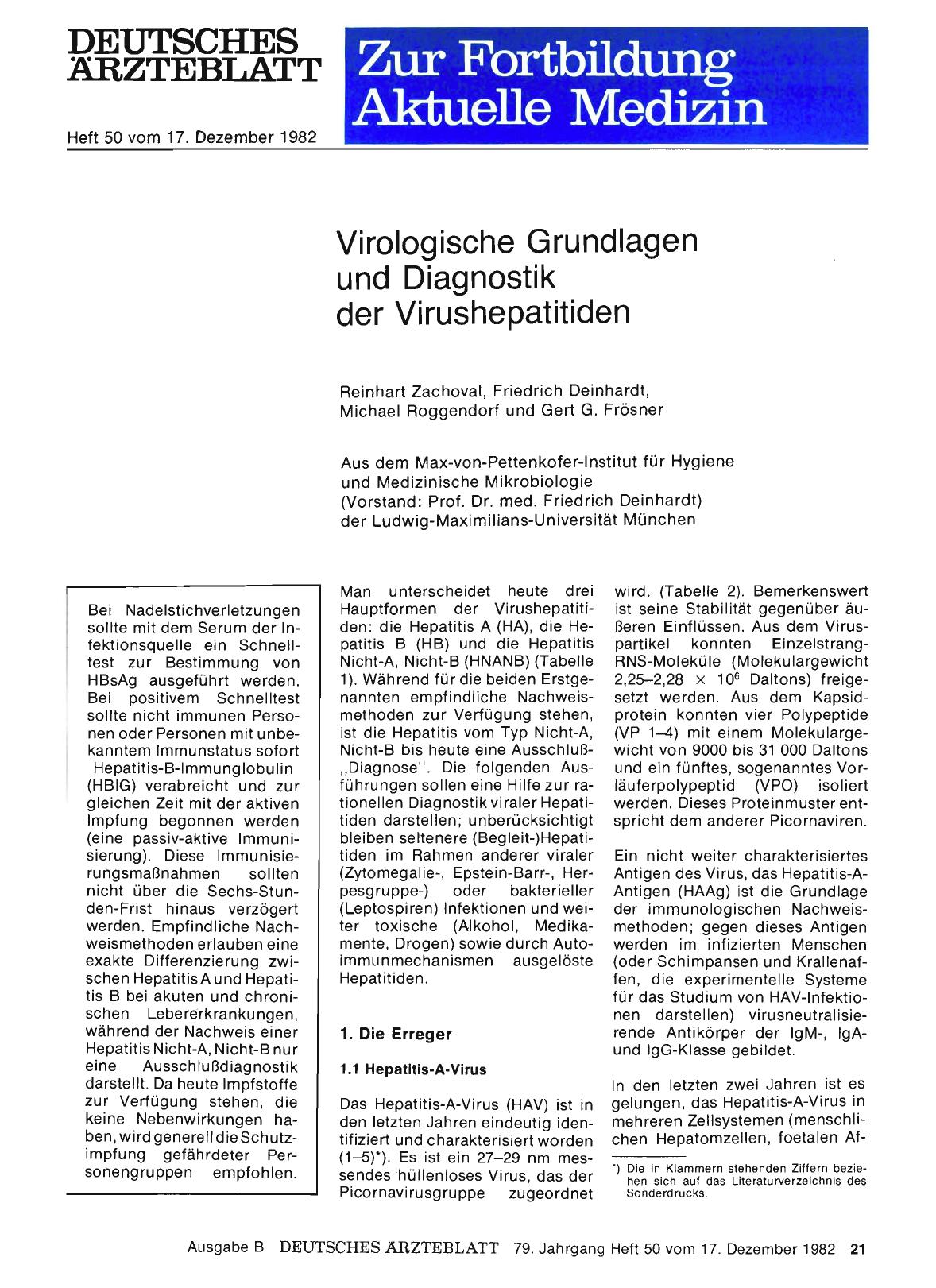Vorschauseite 1: Virologische Grundlagen und Diagnostik der Virushepatitiden