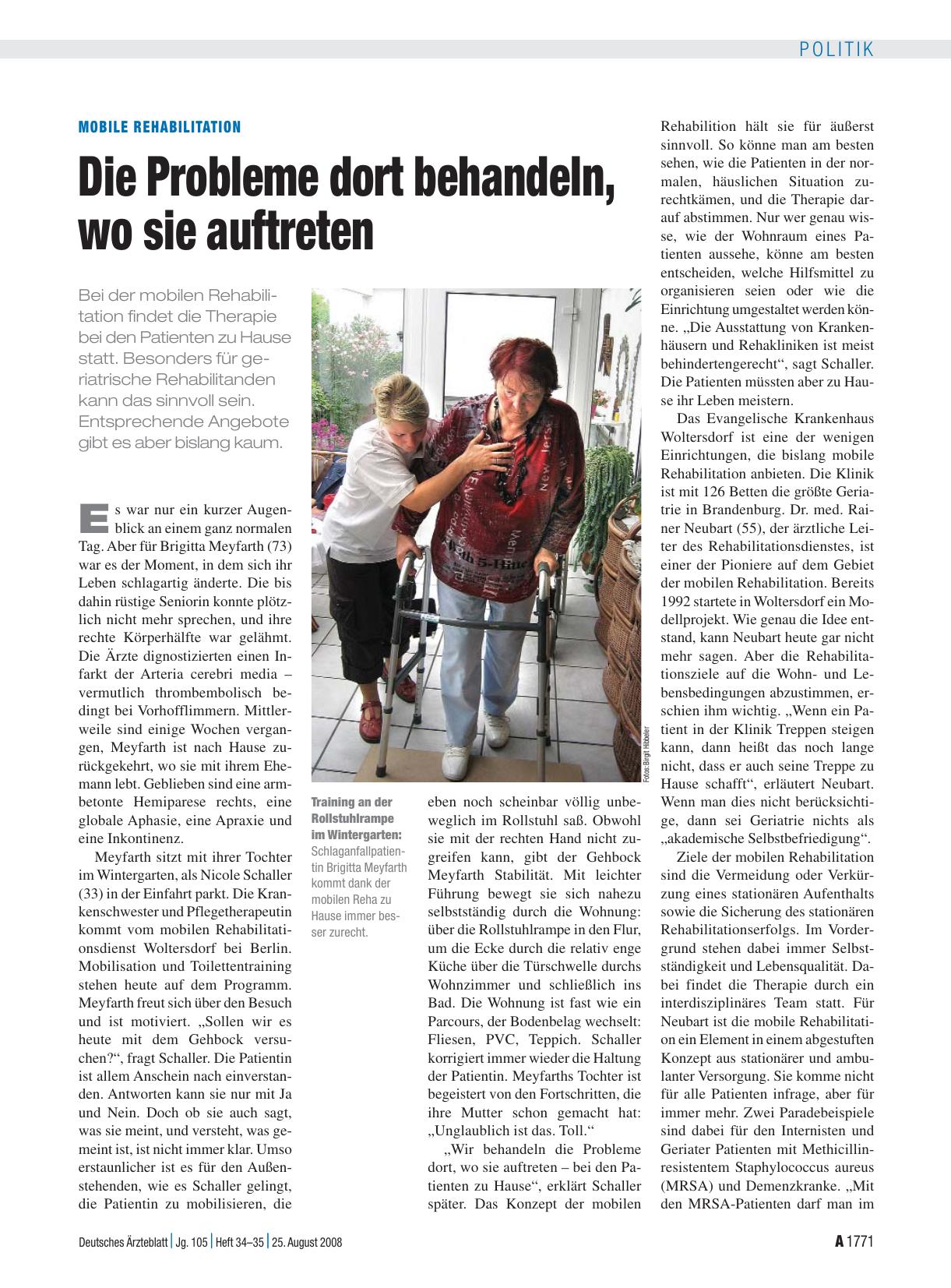 Vorschauseite 1: Mobile Rehabilitation: Die Probleme dort behandeln, wo sie auftreten