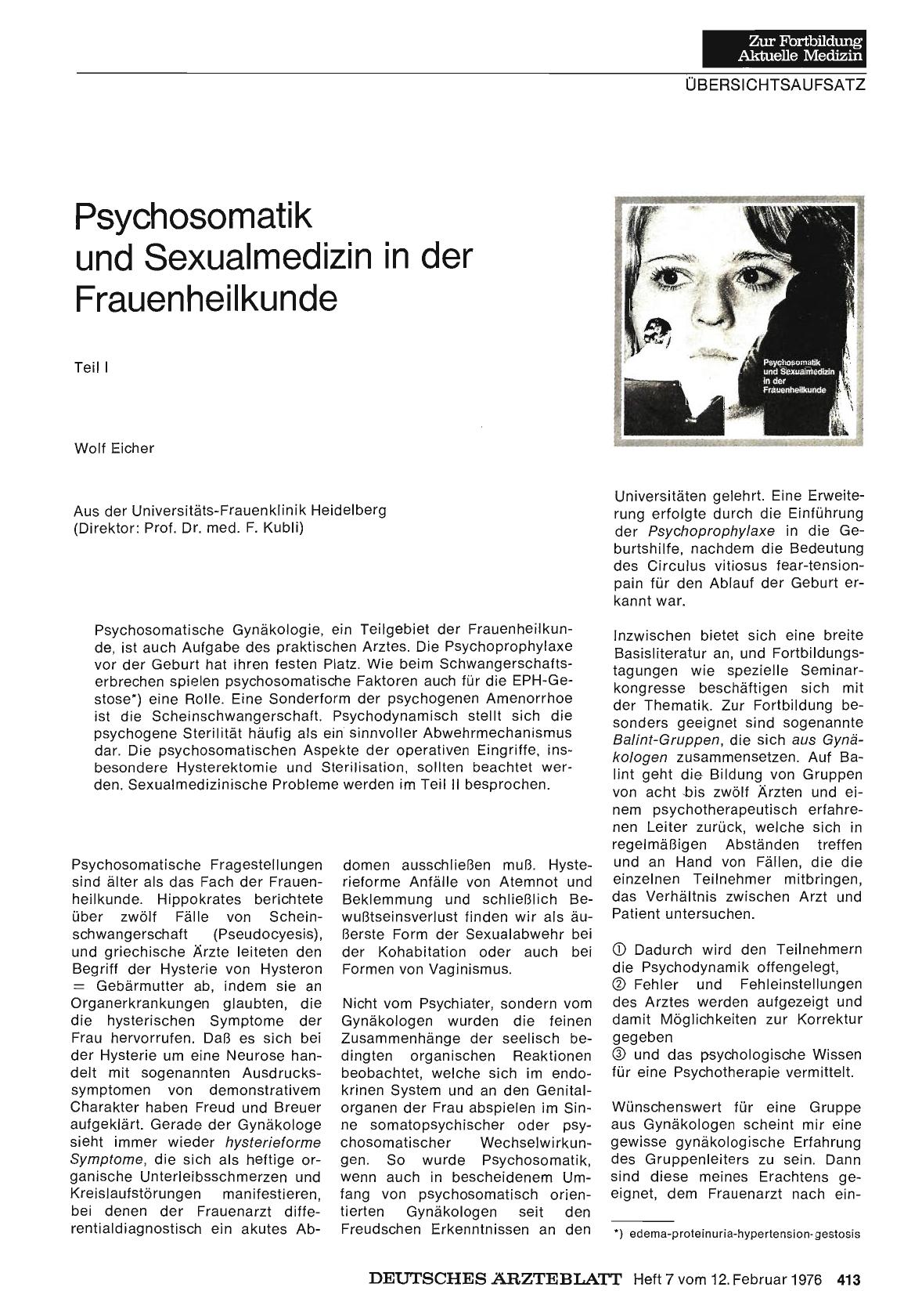 Vorschauseite 1: Psychosomatik und Sexualmedizin in der Frauenheilkunde