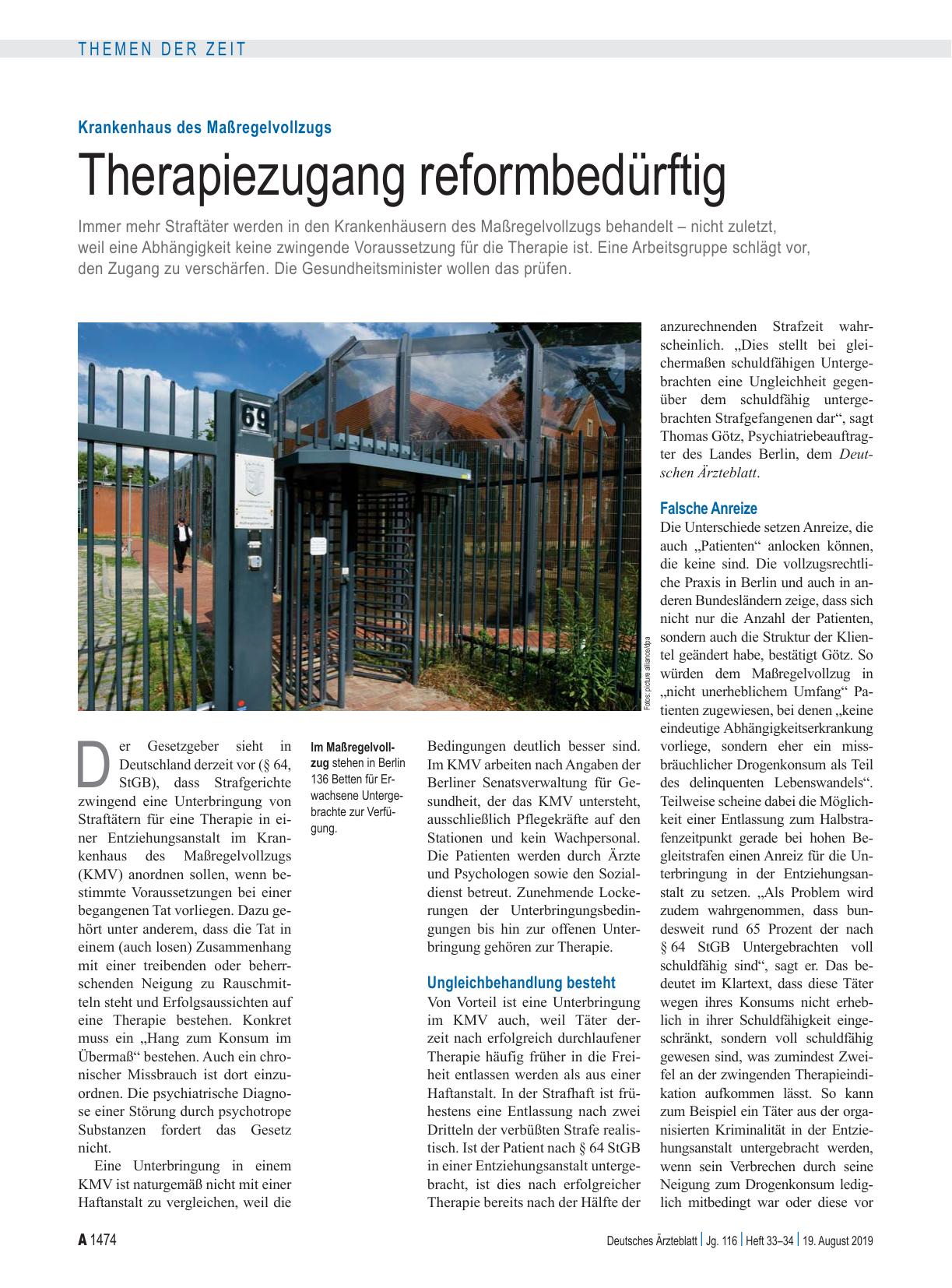 Vorschauseite 1: Krankenhaus des Maßregelvollzugs: Therapiezugang reformbedürftig