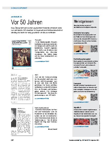 Vorschauseite 1: aerzteblatt.de: Vor 50 Jahren