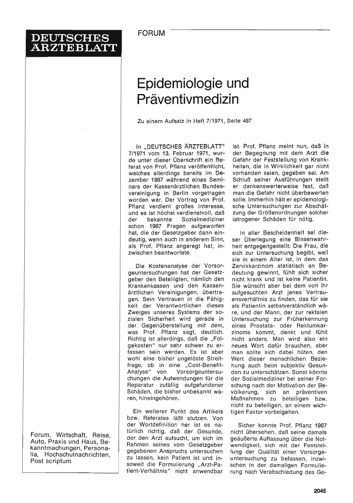 Vorschauseite 1: Epidemiologie und Präventivmedizin