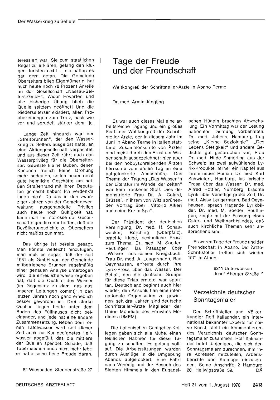 Vorschauseite 1: Verzeichnis deutscher Sonntagsmaler