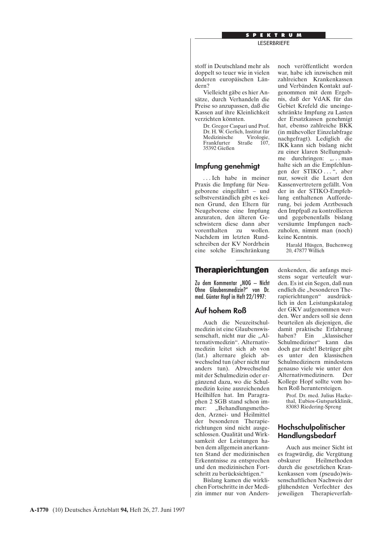 Vorschauseite 1: Therapierichtungen: Auf hohem Roß