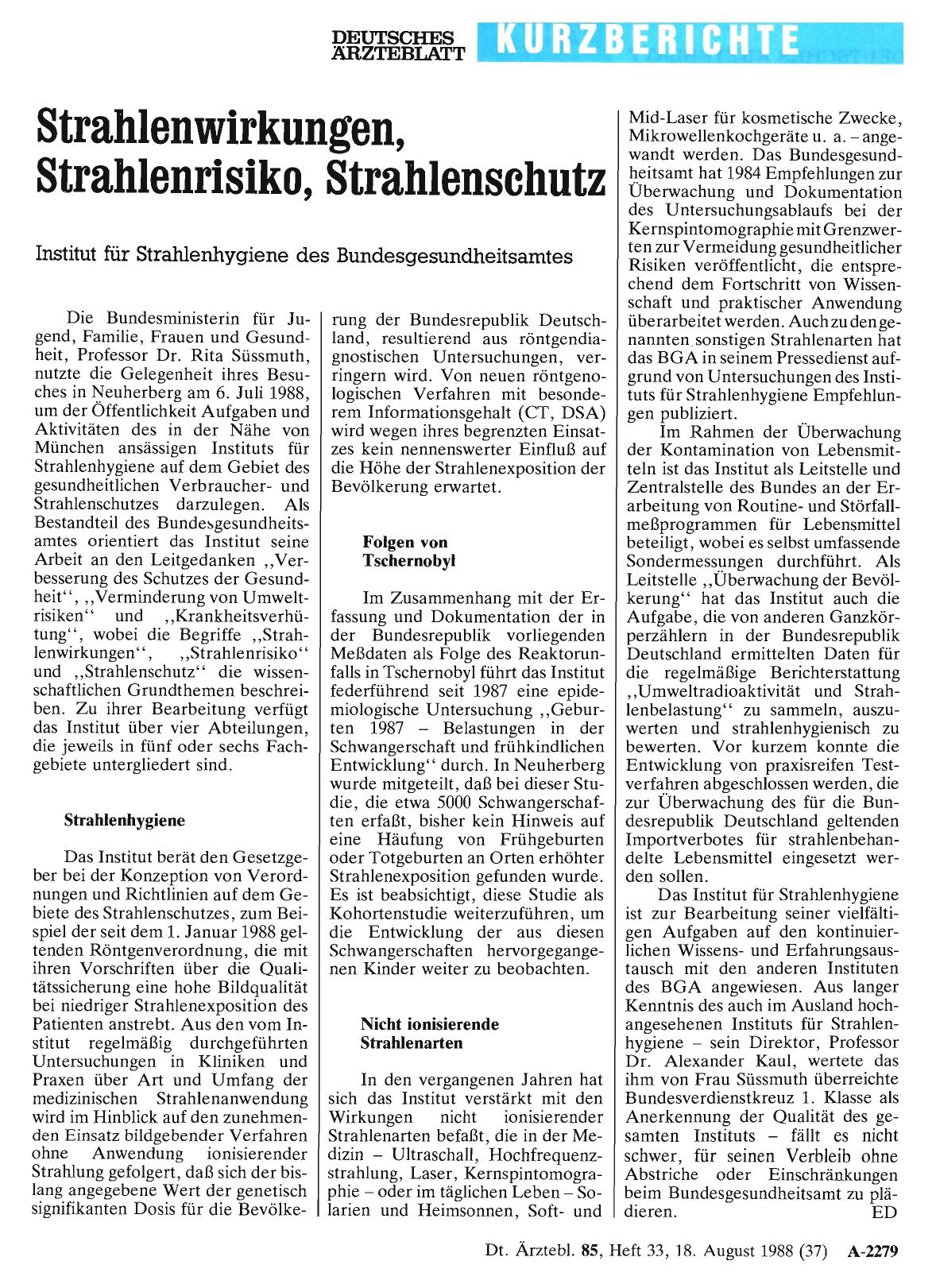 Vorschauseite 1: Strahlenwirkungen, Strahlenrisiko, Strahlenschutz