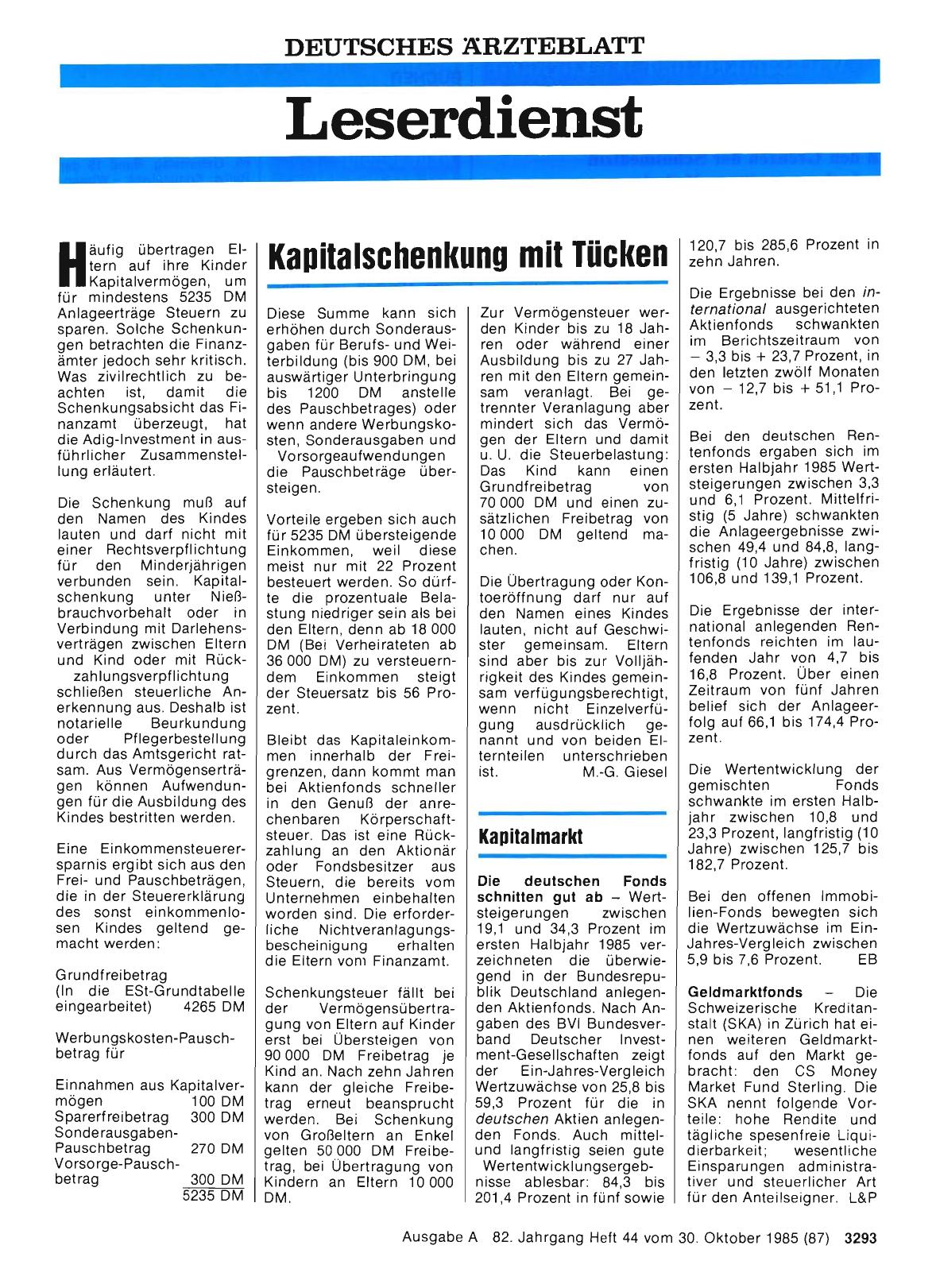 Vorschauseite 1: Kapitalmarkt: Geldmarktfonds