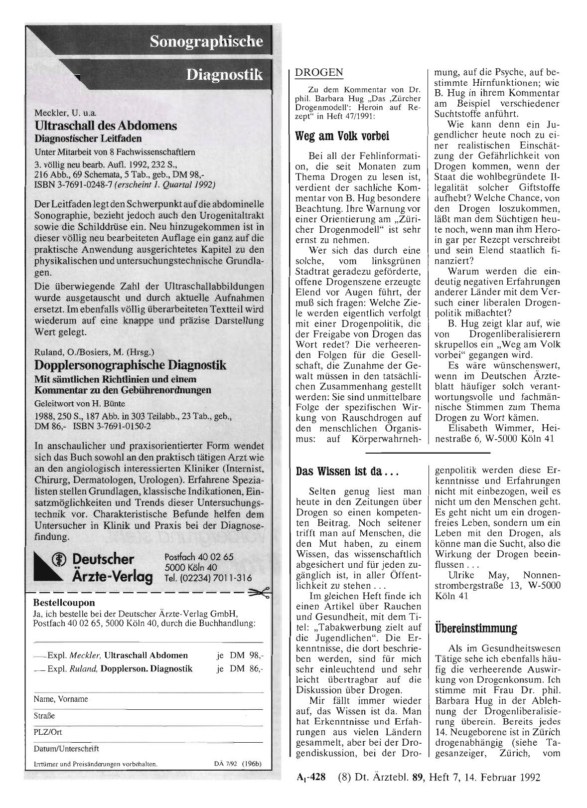 Vorschauseite 1: DROGEN: Übereinstimmung