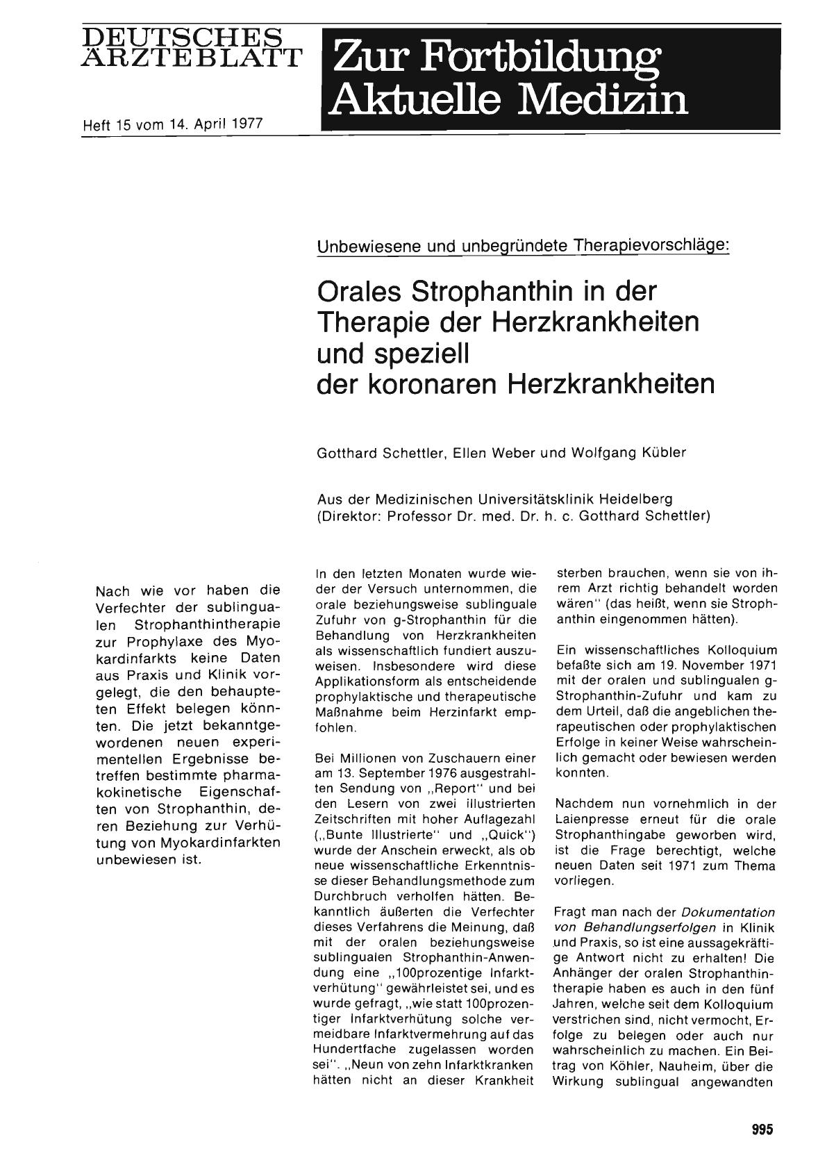 Vorschauseite 1: Unbewiesene und unbegründete Therapievorschläge: Orales Strophanthin in der Therapie der Herzkrankheiten und speziell der koronaren Herzkrankheiten