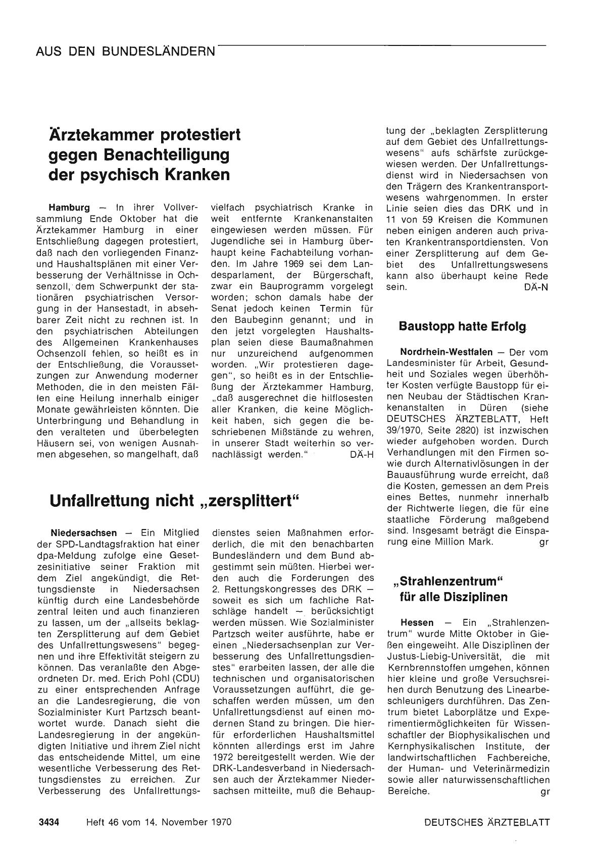 Vorschauseite 1: Ärztekammer protestiert gegen Benachteiligung der psychisch Kranken