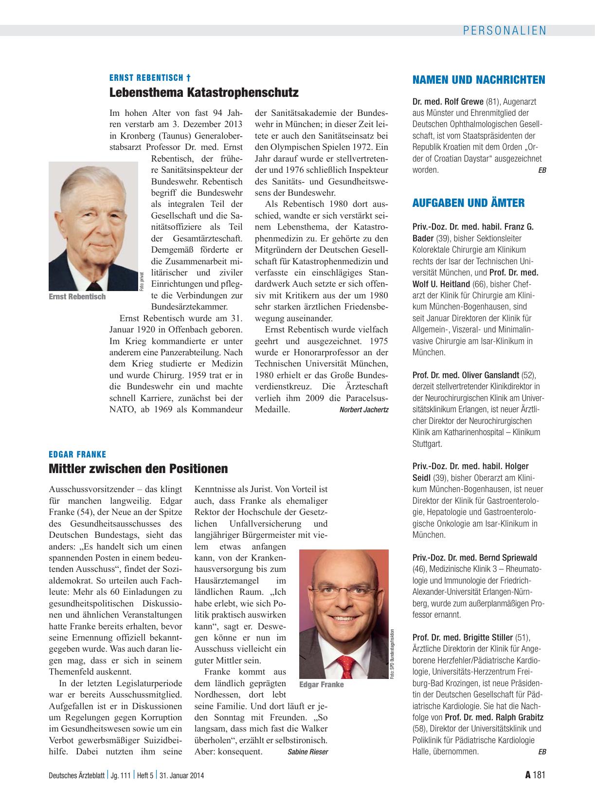Vorschauseite 1: Namen und Nachrichten