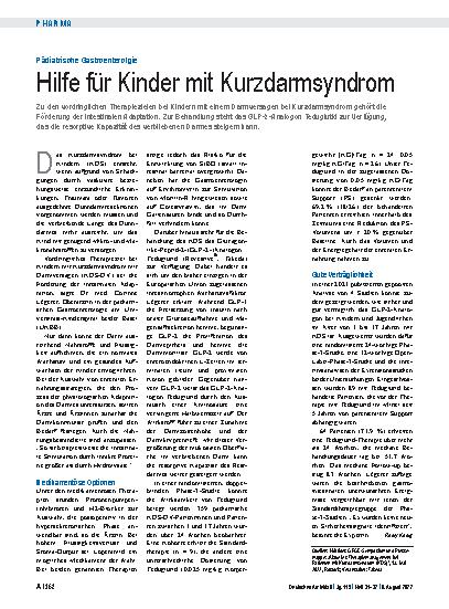 Vorschauseite 1: Pädiatrische Gastroenterolgie: Hilfe für Kinder mit Kurzdarmsyndrom