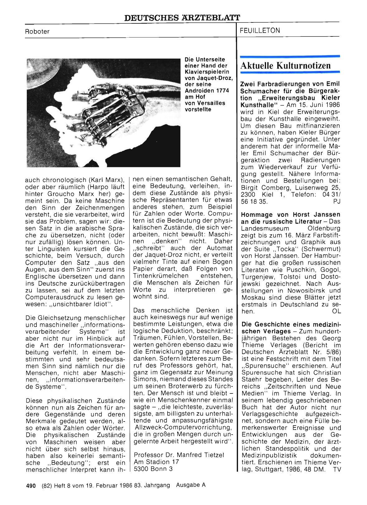Vorschauseite 1: Aktuelle Kulturnotizen
