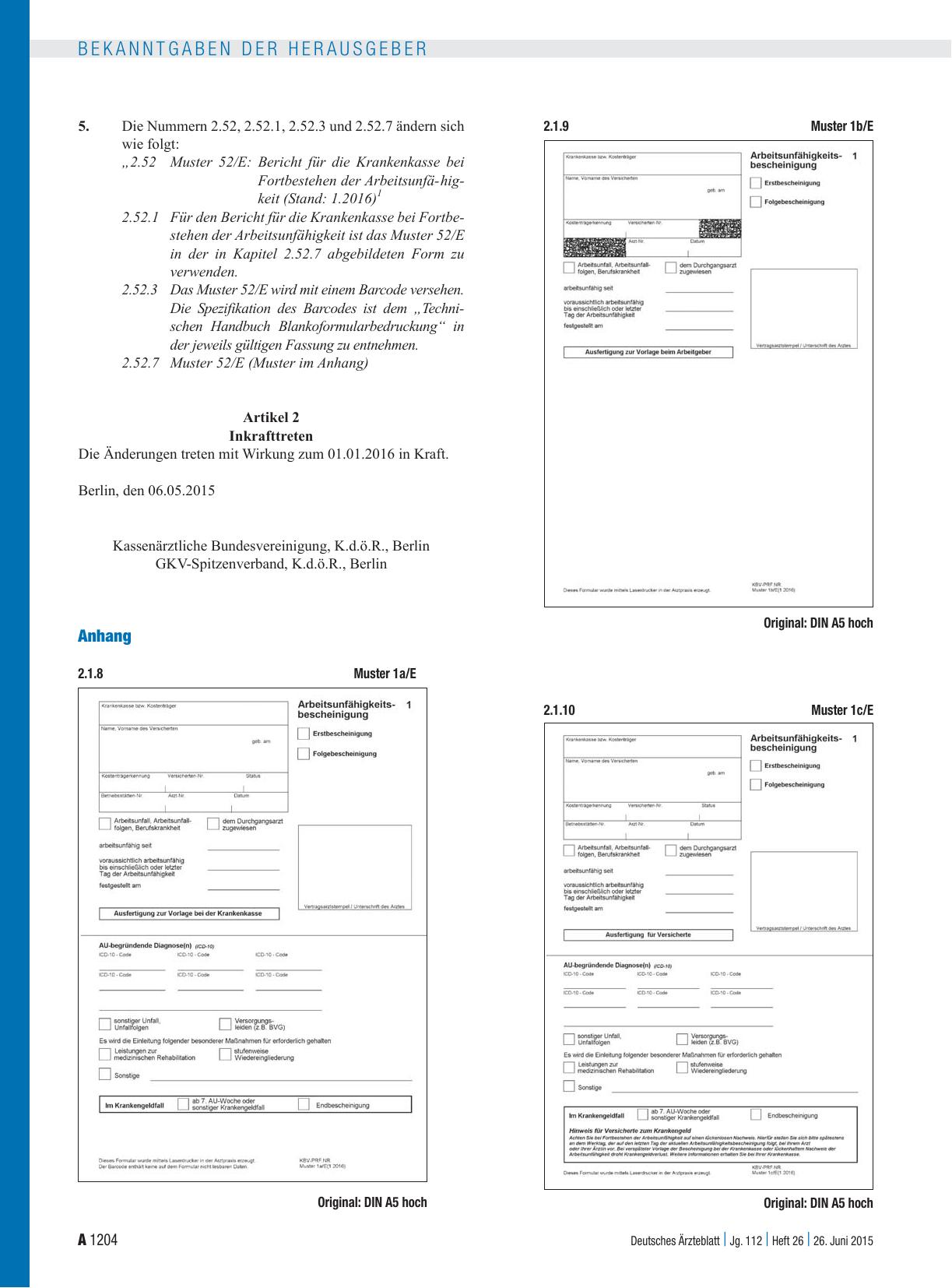Vorschauseite 2: 2. Änderung der Vereinbarung über den Einsatz des Blankoformularbedruckungs-Verfahrens zur Herstellung und Bedruckung von Vordrucken für die vertragsärztliche Versorgung