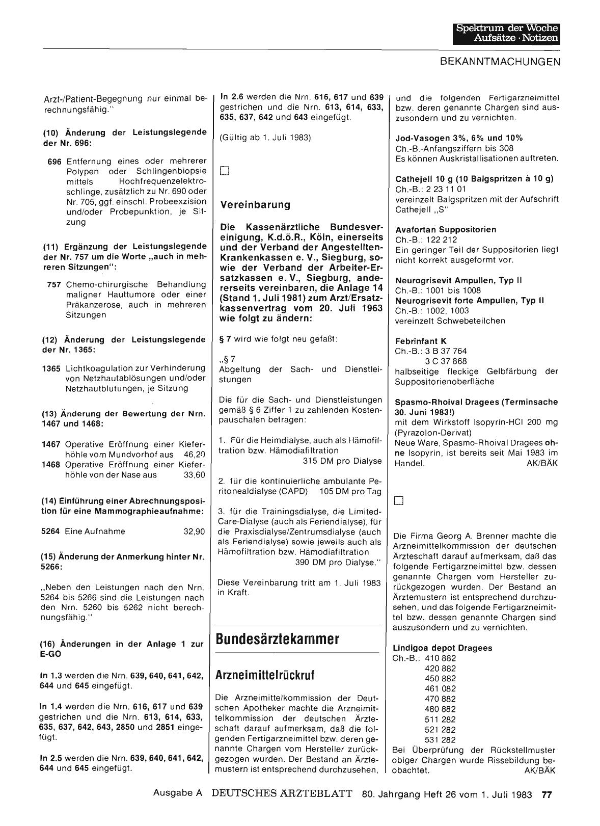 Vorschauseite 1: Bundesärztekammer: Arzneimittelrückruf