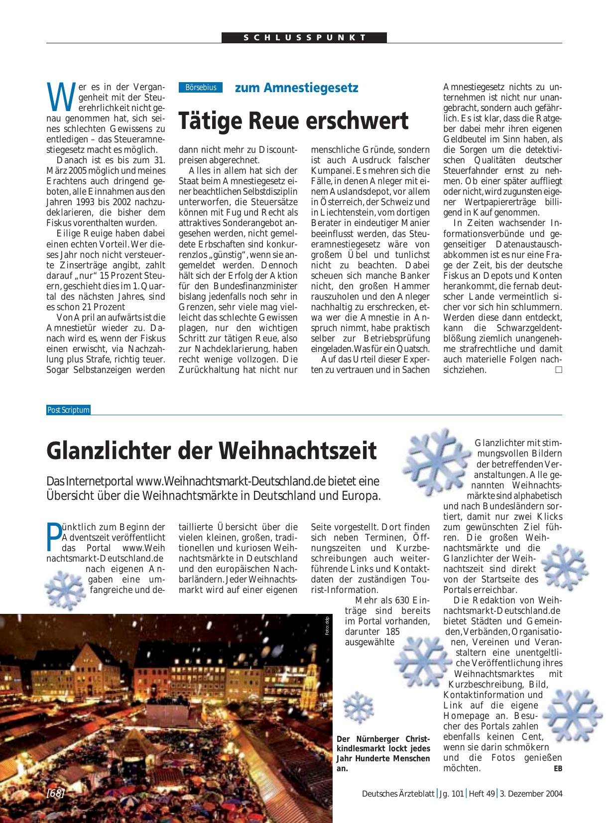 Vorschauseite 1: zum Amnestiegesetz: Tätige Reue erschwert