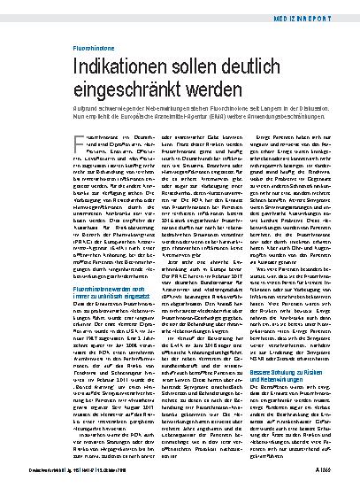 Vorschauseite 1: Fluorchinolone: Indikationen sollen deutlich eingeschränkt werden