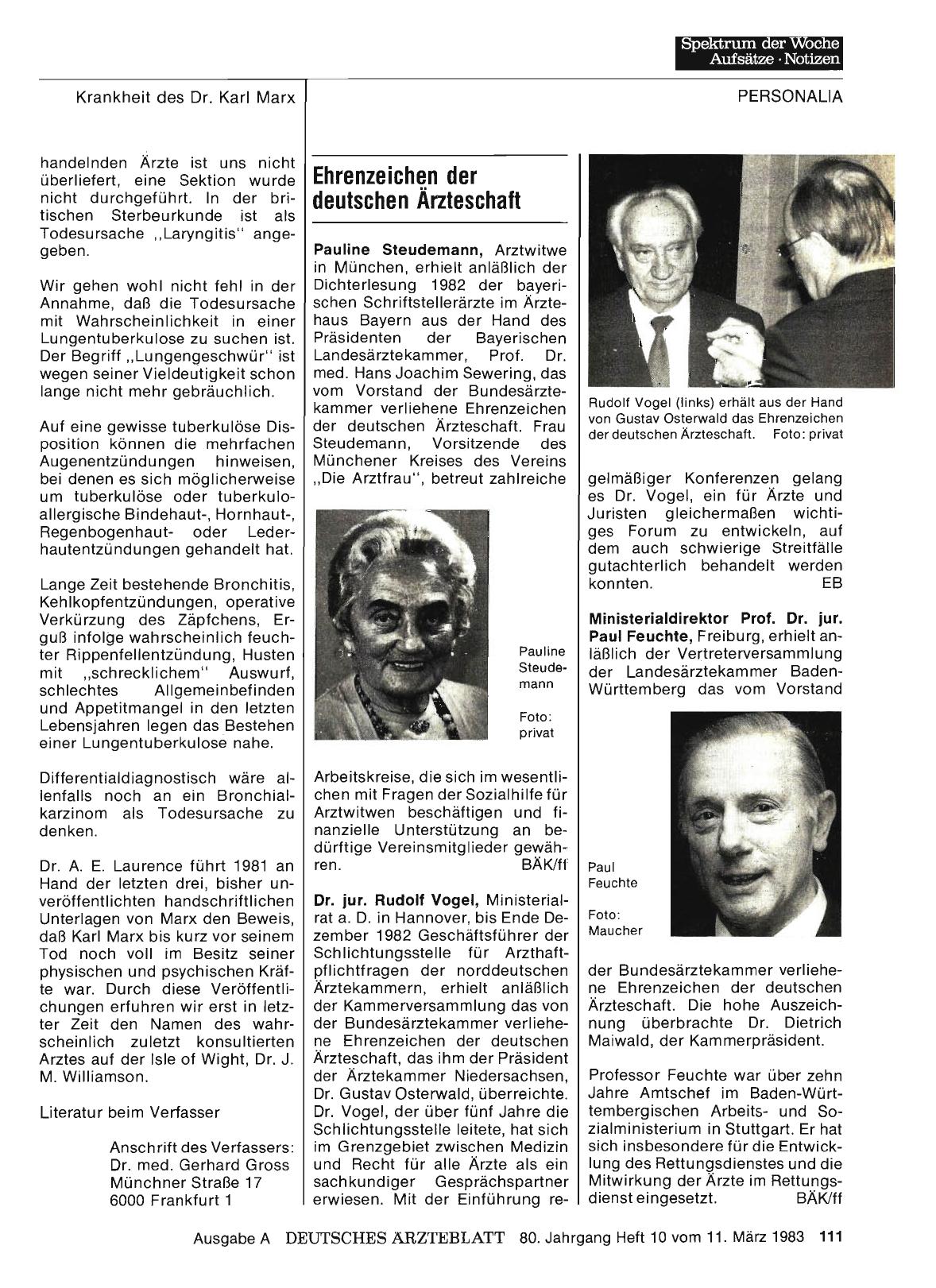 Vorschauseite 1: Ehrenzeichen der deutschen Ärzteschaft