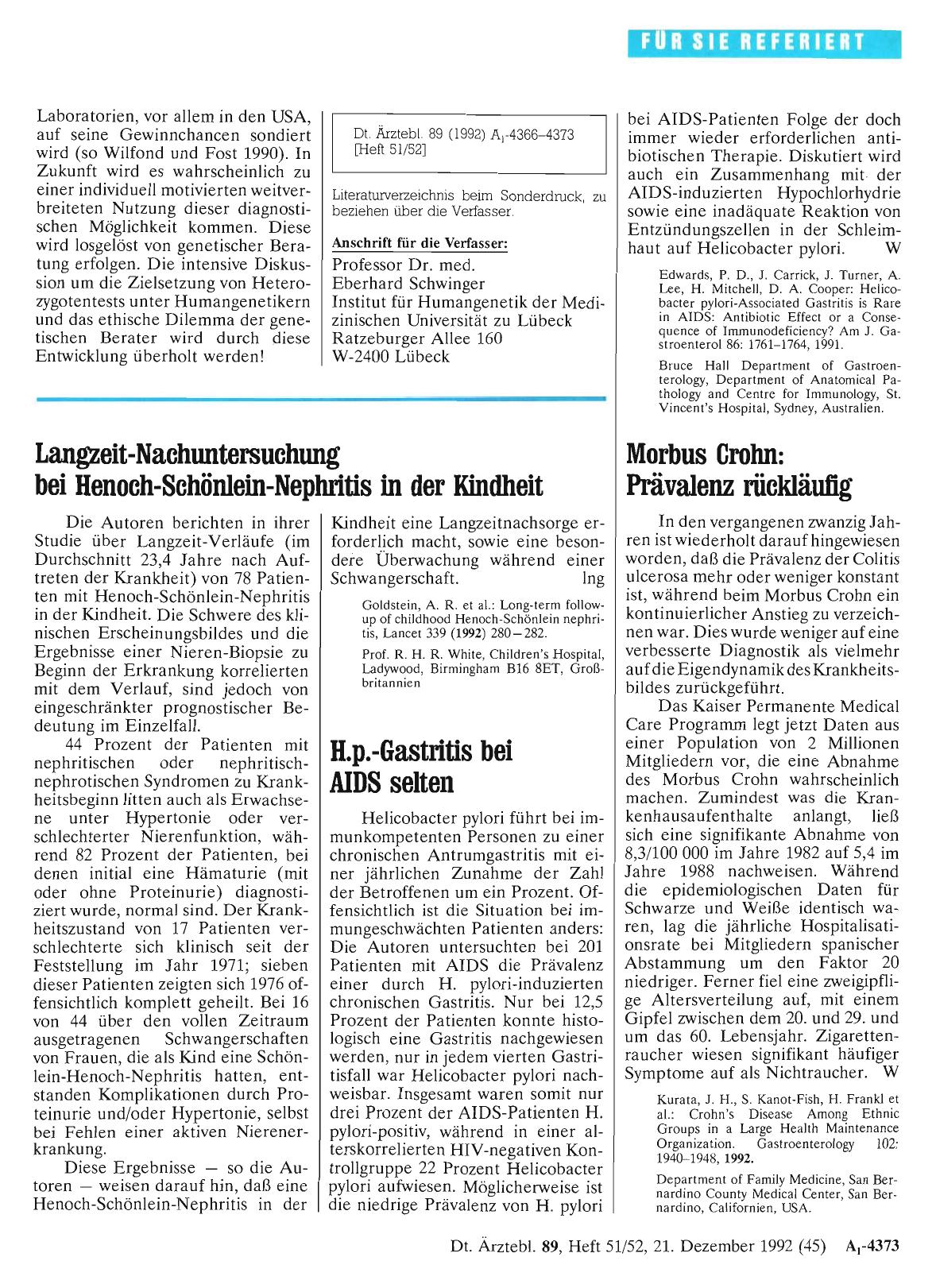 Vorschauseite 1: Morbus Crohn: Prävalenz rückläufig