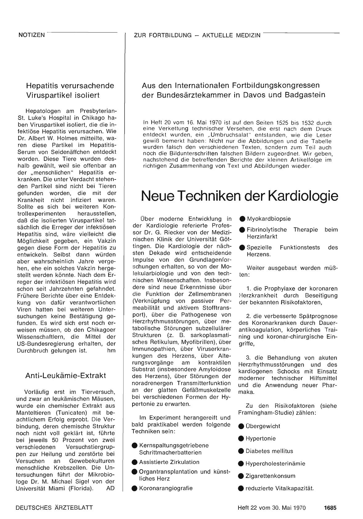 Vorschauseite 1: Hepatitis verursachende Viruspartikel isoliert