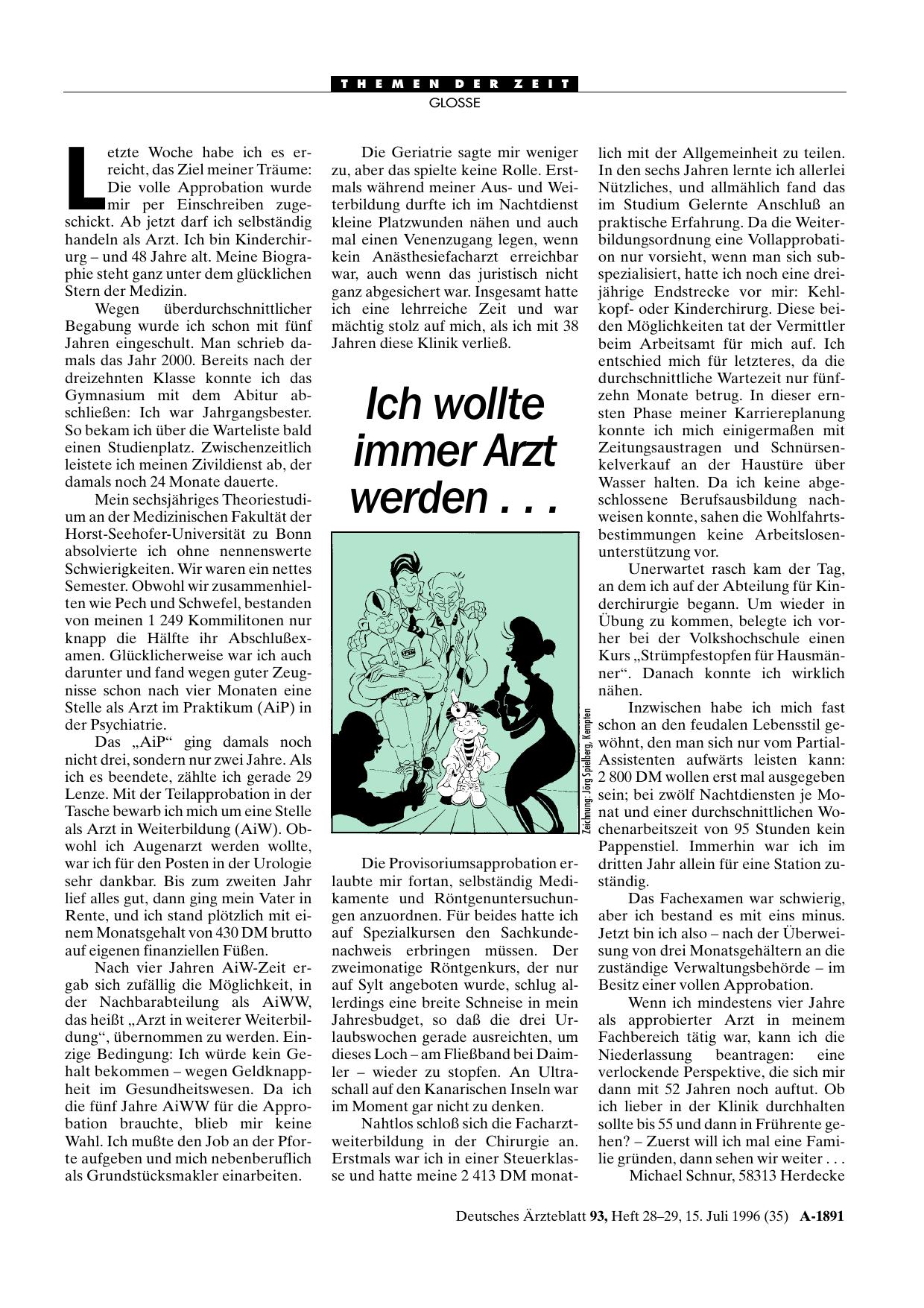 Vorschauseite 1: Ich wollte immer Arzt werden. ..
