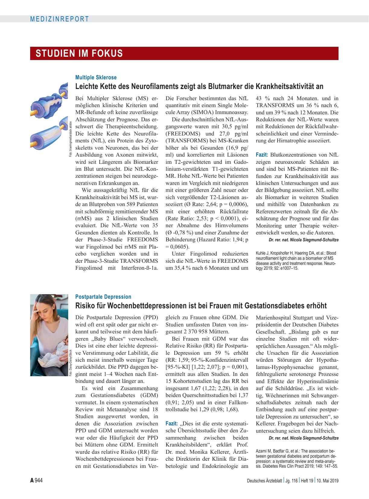 Vorschauseite 1: Postpartale Depression: Risiko für Wochenbettdepressionen ist bei Frauen mit Gestationsdiabetes erhöht