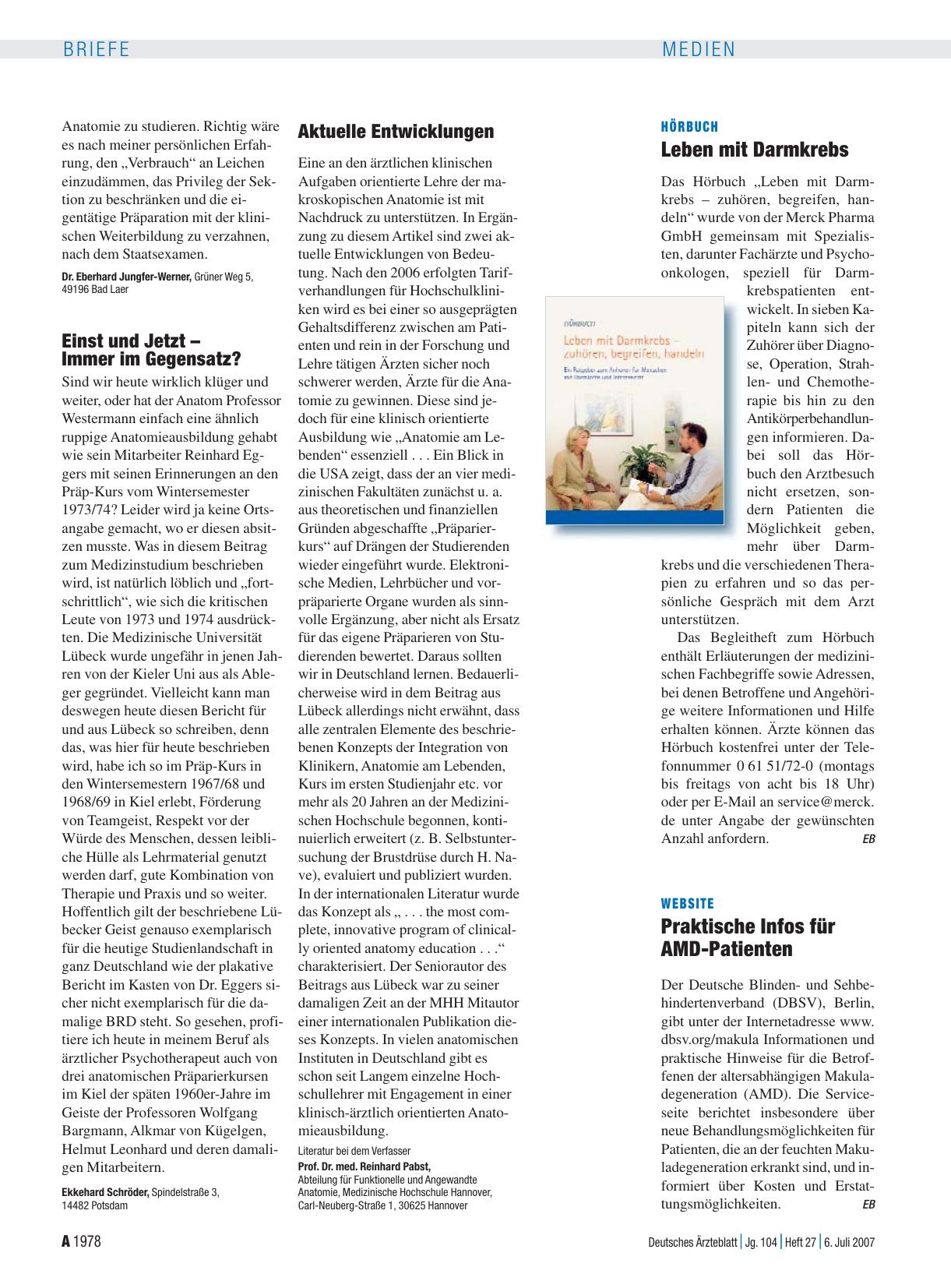 Vorschauseite 1: Medizinstudium: Aktuelle Entwicklungen