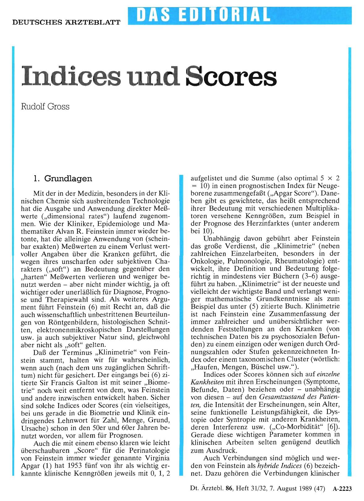 Vorschauseite 1: Indices und Scores