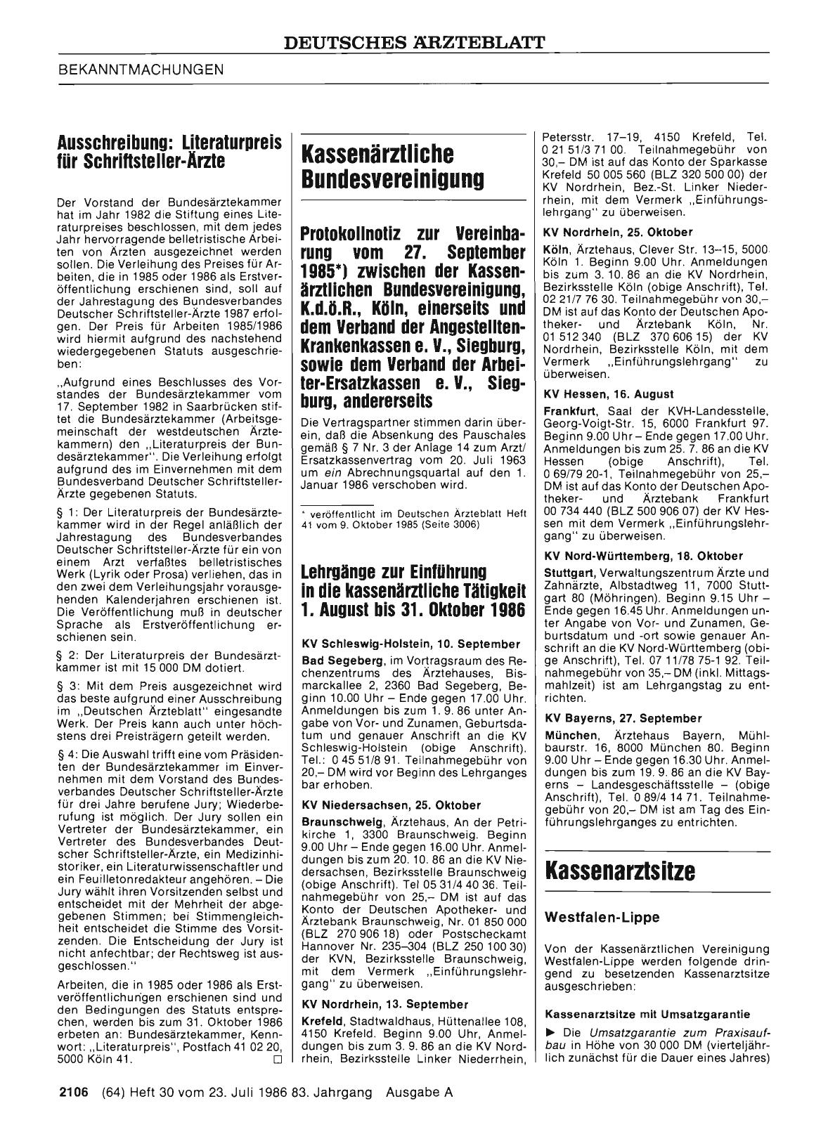 Vorschauseite 1: Kassenarztsitze