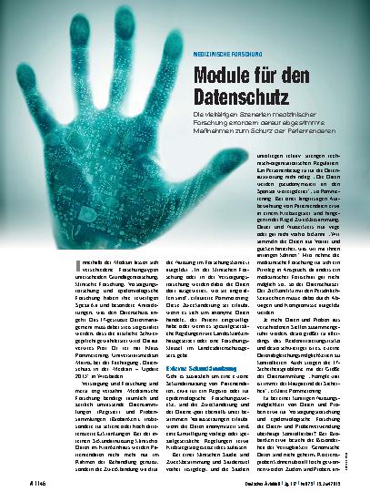 Vorschauseite 1: Medizinische Forschung: Module für den Datenschutz