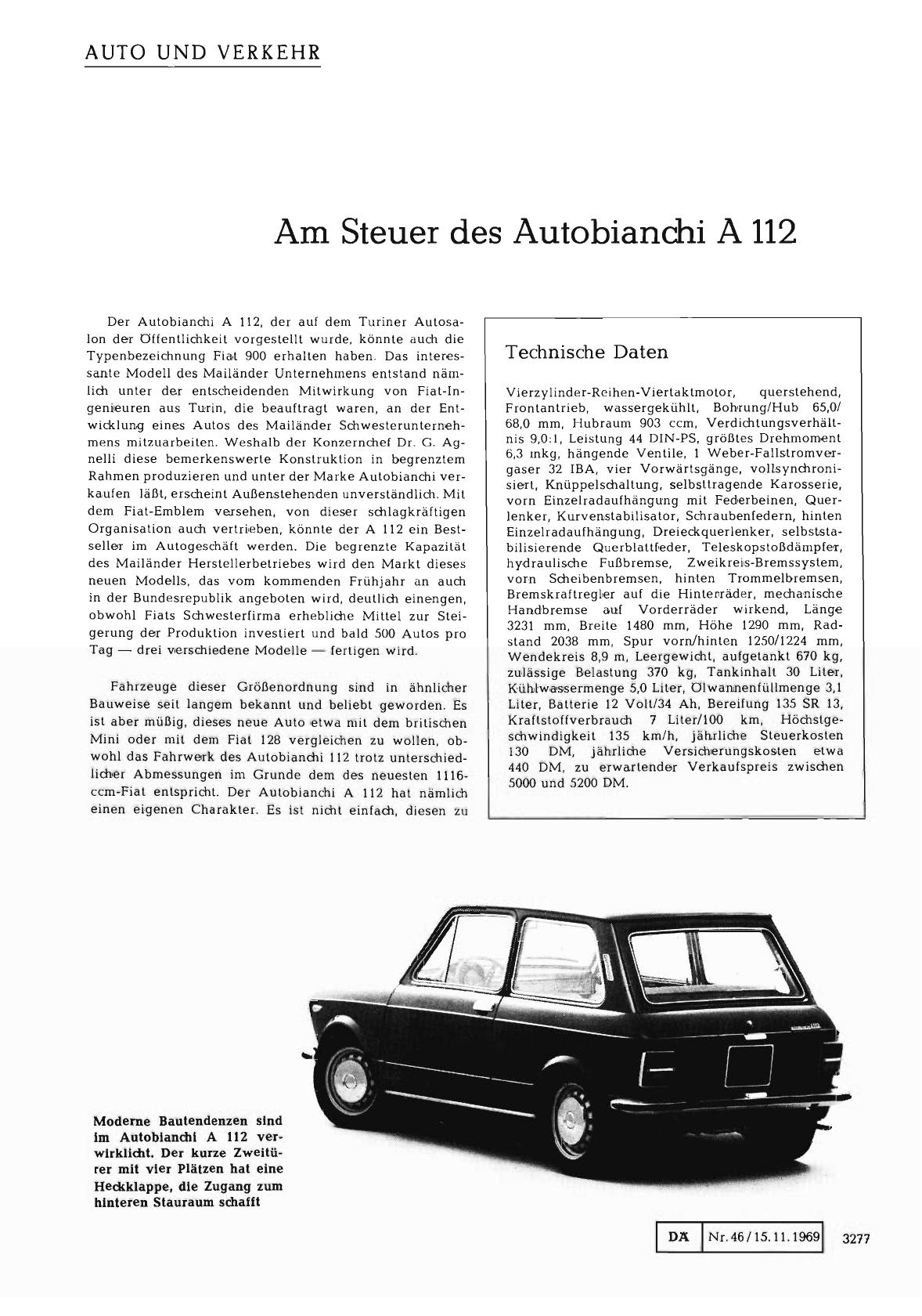 Vorschauseite 1: Am Steuer des Autobianchi A 112