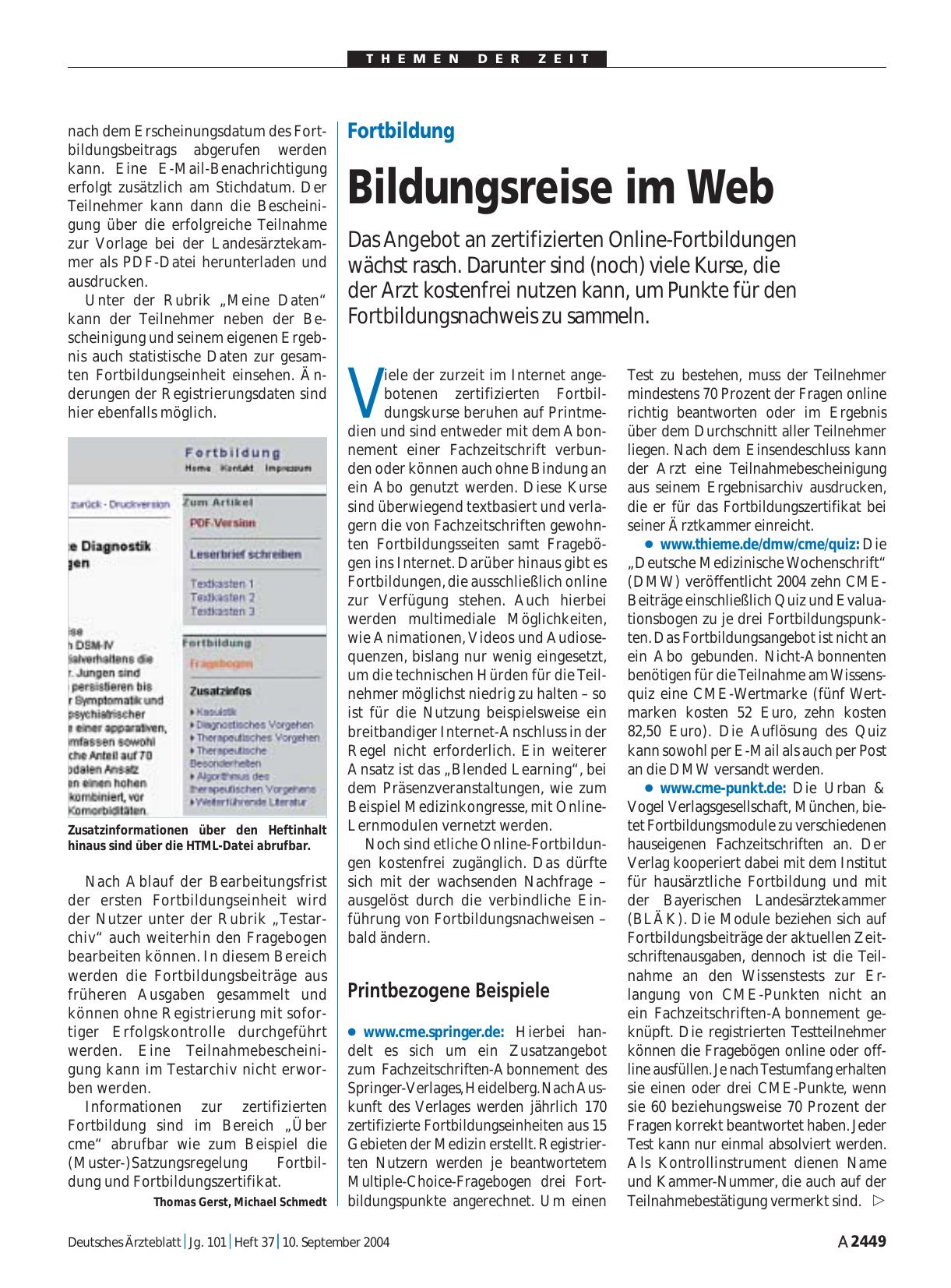 Vorschauseite 1: Fortbildung: Bildungsreise im Web