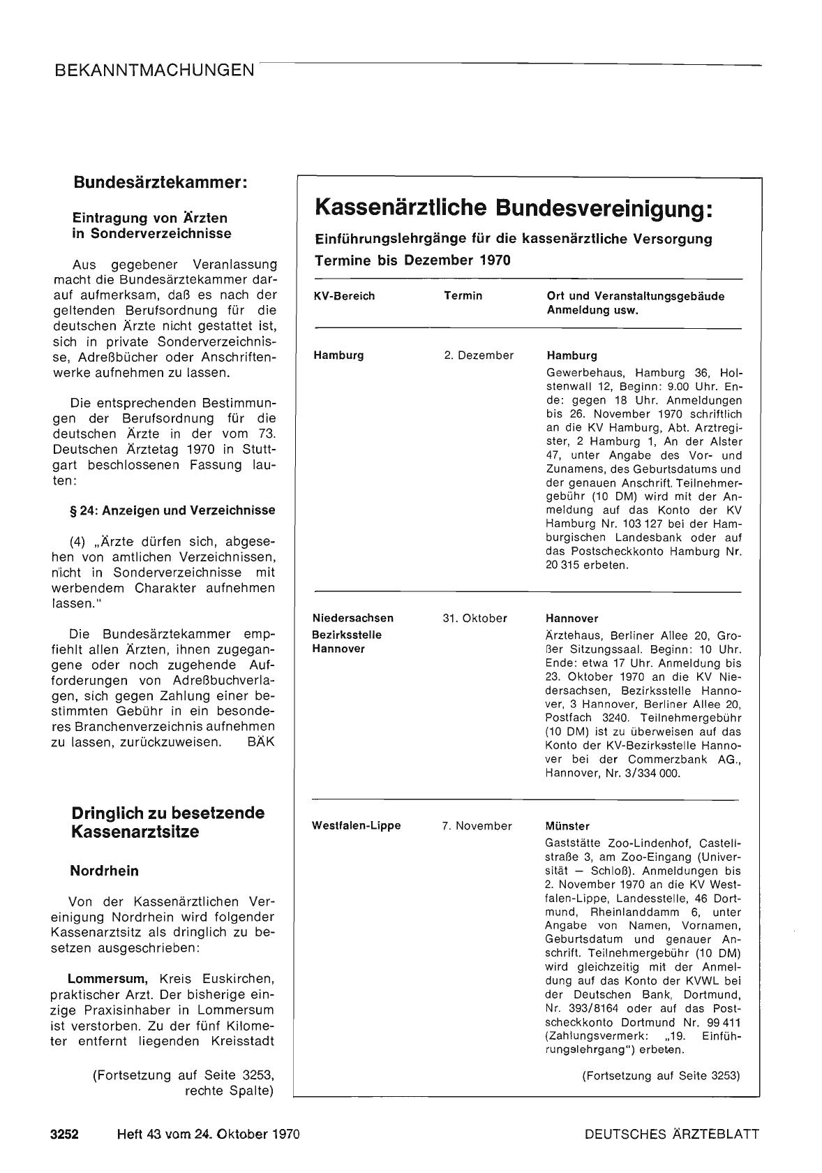 Vorschauseite 1: Bundesärztekammer: Eintragung von Ärzten in Sonderverzeichnisse