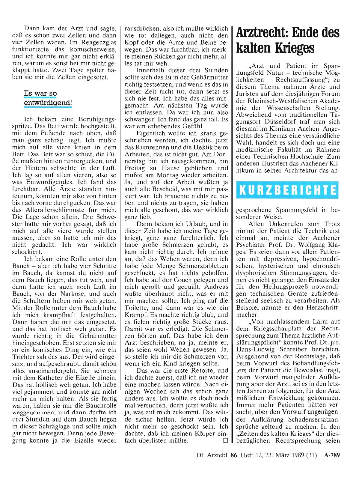 Vorschauseite 1: Arztrecht: Ende des kalten Krieges