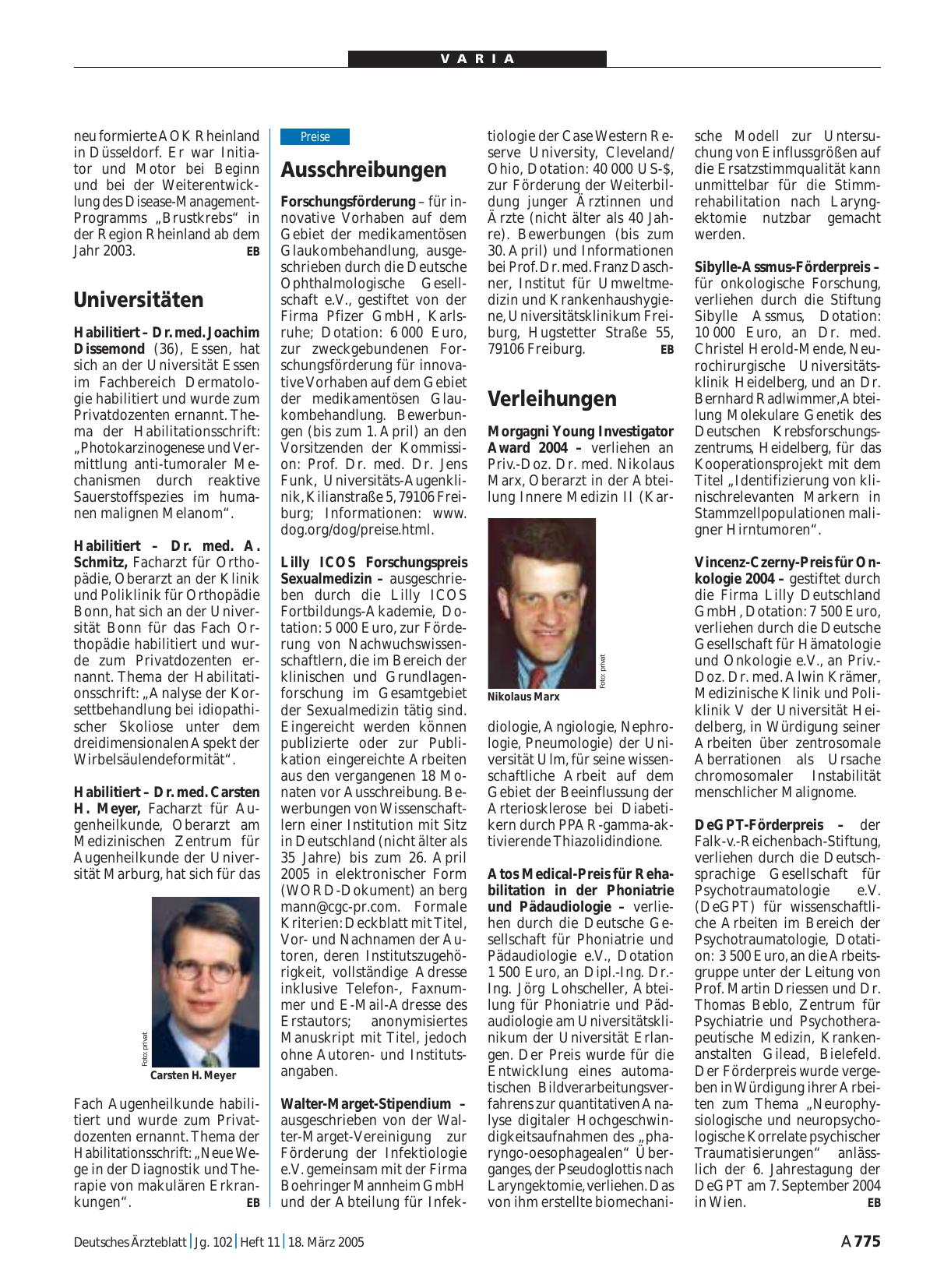 Vorschauseite 1: Universitäten