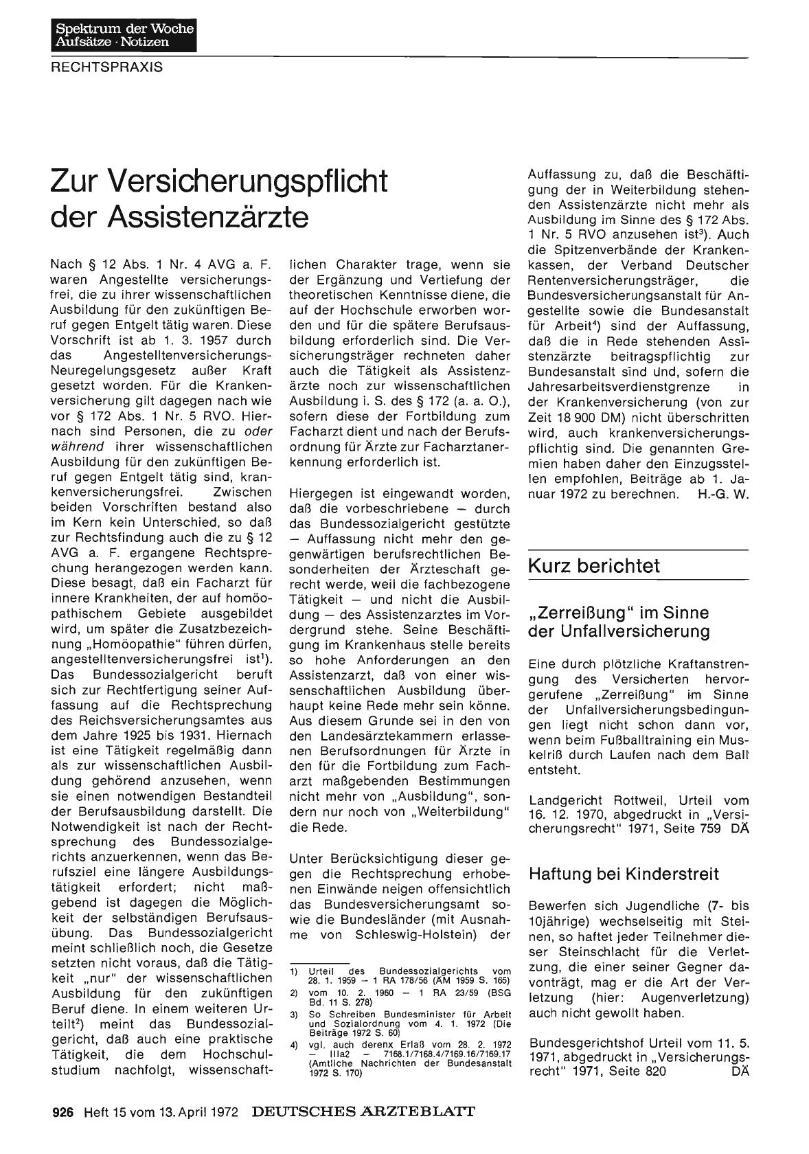 Vorschauseite 1: Kurz berichtet