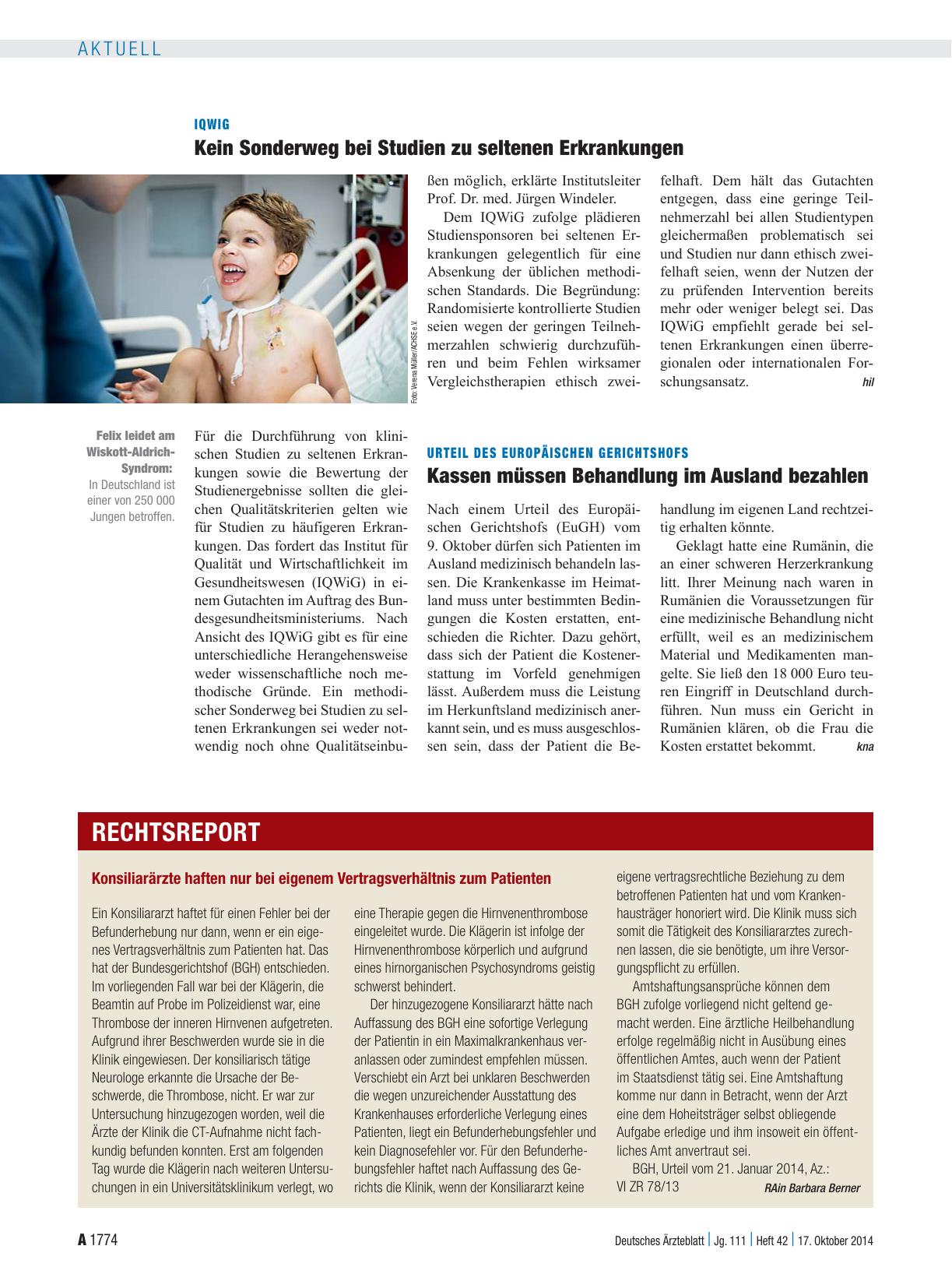 Vorschauseite 1: IQWiG: Kein Sonderweg bei Studien zu seltenen Erkrankungen