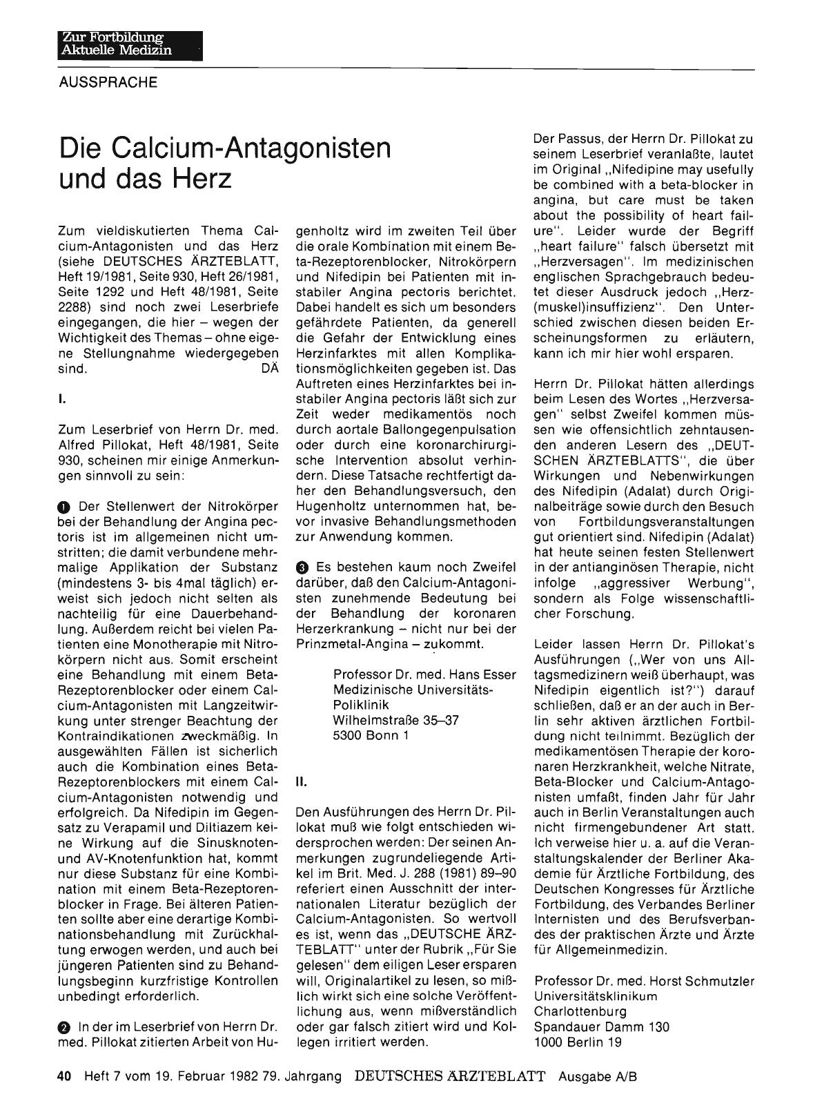 Vorschauseite 1: Die Calcium-Antagonisten und das Herz: I.