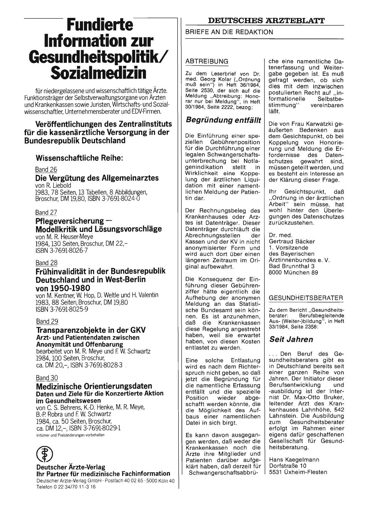 Vorschauseite 1: ABTREIBUNG: Begründung entfällt