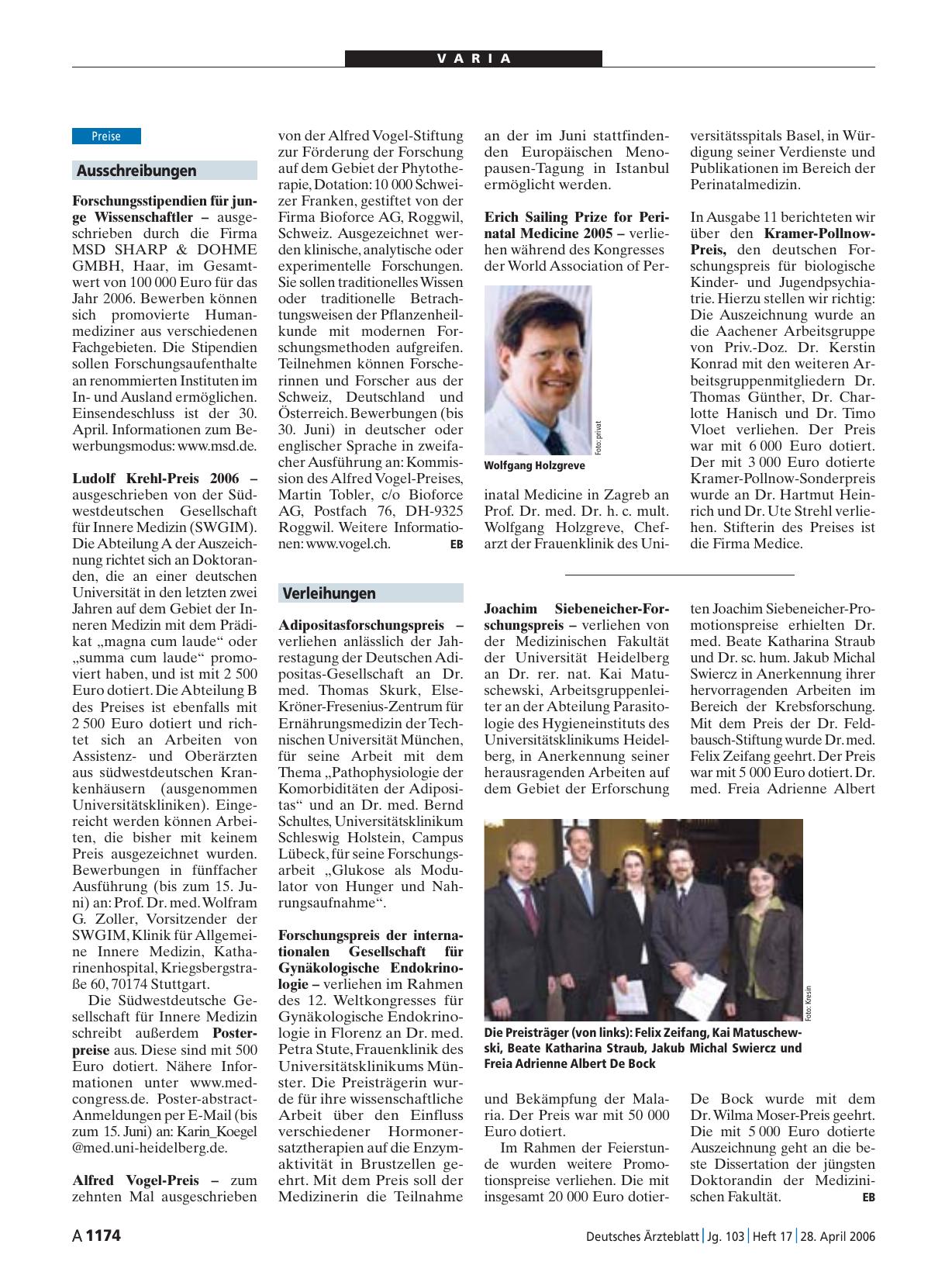 Vorschauseite 1: Ausschreibungen