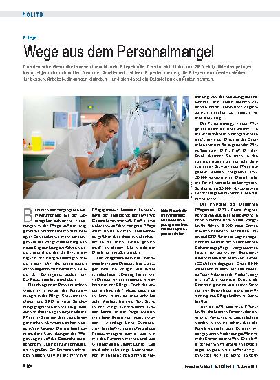 Vorschauseite 1: Pflege: Wege aus dem Personalmangel