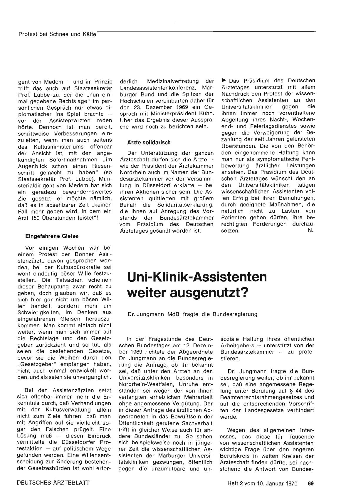 Vorschauseite 1: Uni-Klinik-Assistenten weiter ausgenutzt? (Teil 1)