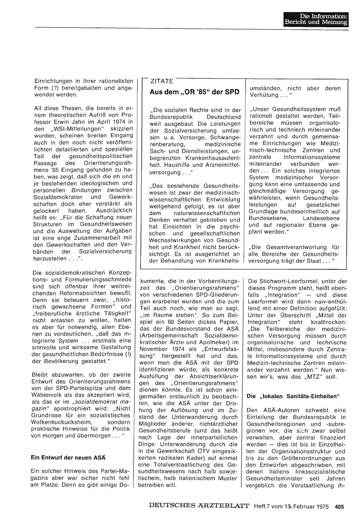 Vorschauseite 1: Aus dem „OR '85“ der SPD