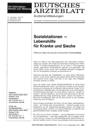 Vorschauseite 1: Sozialstationen — Lebenshilfe für Kranke und Sieche