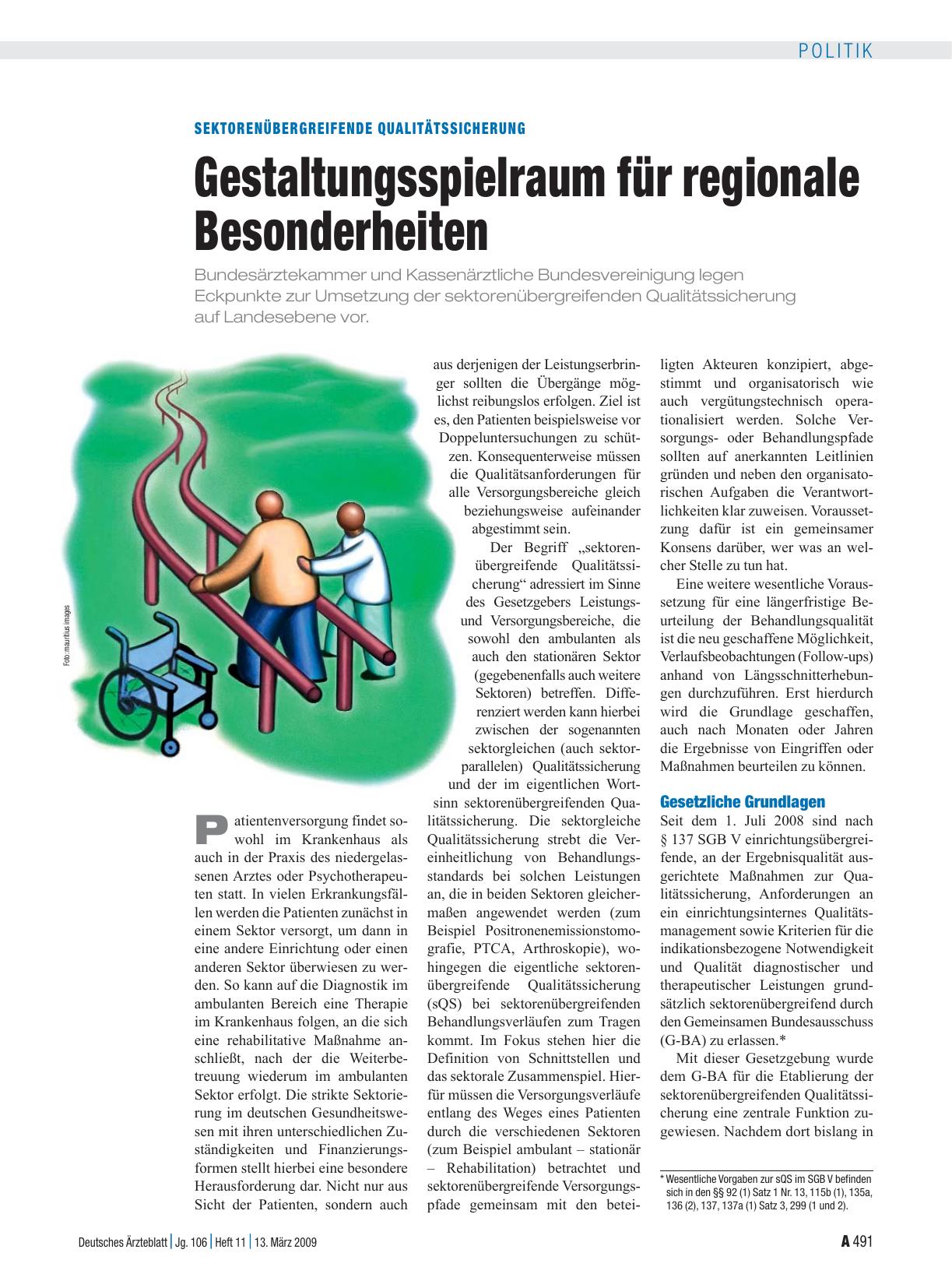 Vorschauseite 1: Sektorenübergreifende Qualitätssicherung: Gestaltungsspielraum für regionale Besonderheiten